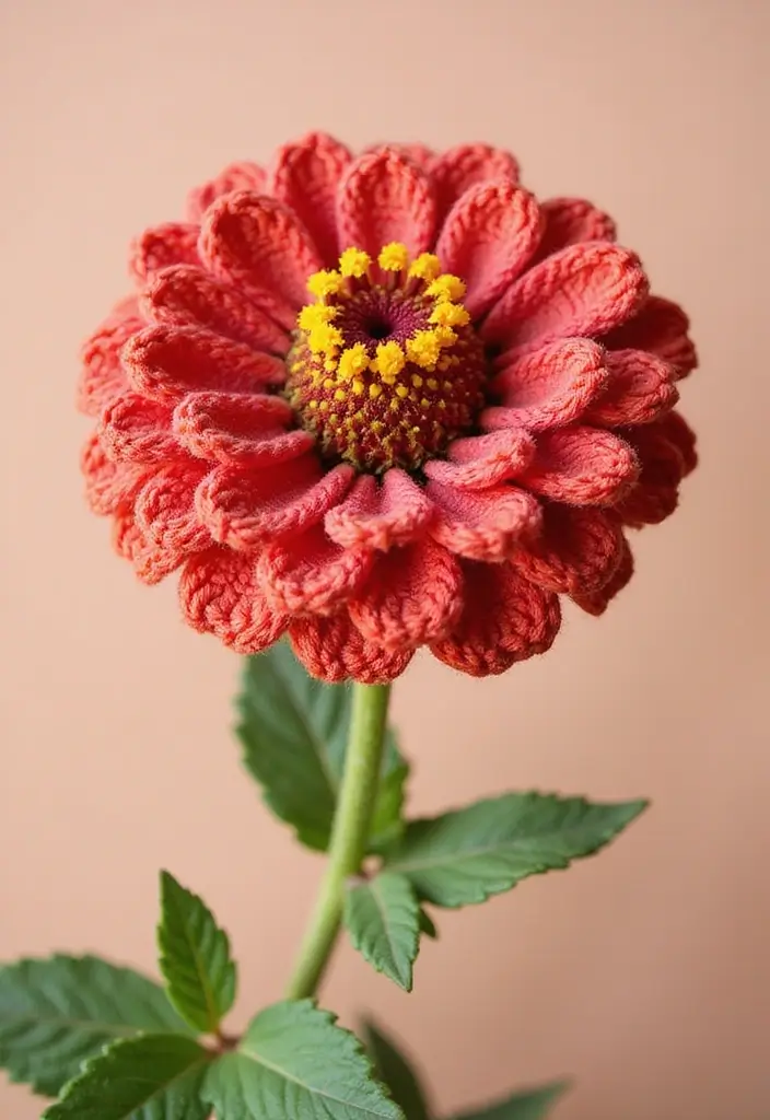 30 Crochet Flowers Free Pattern Tutorials for Home Decor and Accessories - 11. Bright Zinnia