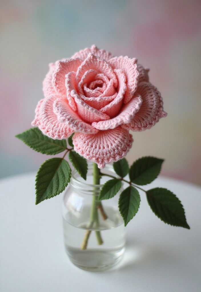 30 Crochet Flowers Free Pattern Tutorials for Home Decor and Accessories - 2. Elegant Rose Blossom