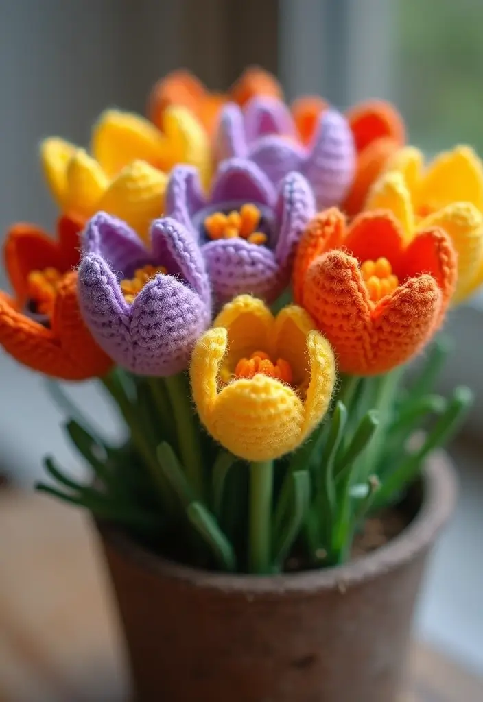 30 Crochet Flowers Free Pattern Tutorials for Home Decor and Accessories - 22. Soft Crocus