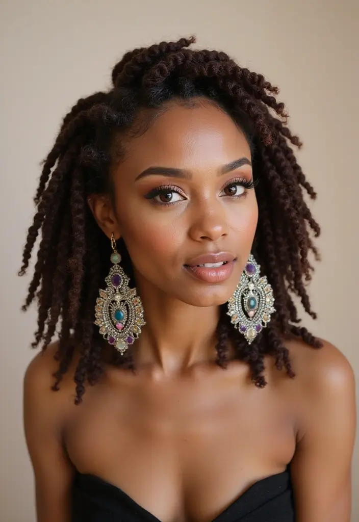 30 Elegant Crochet Styles for Black Women Featuring Curls - 1. Classic Twists with a Modern Touch