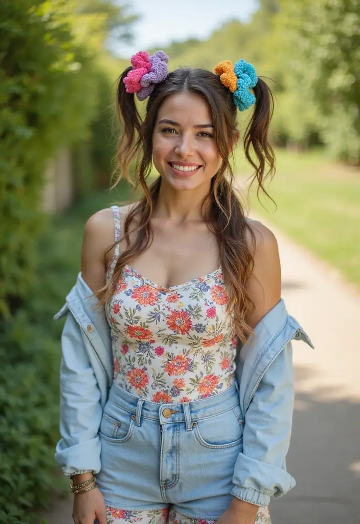 30 Elegant Crochet Styles for Black Women Featuring Curls - 12. Cute Crochet Pigtails