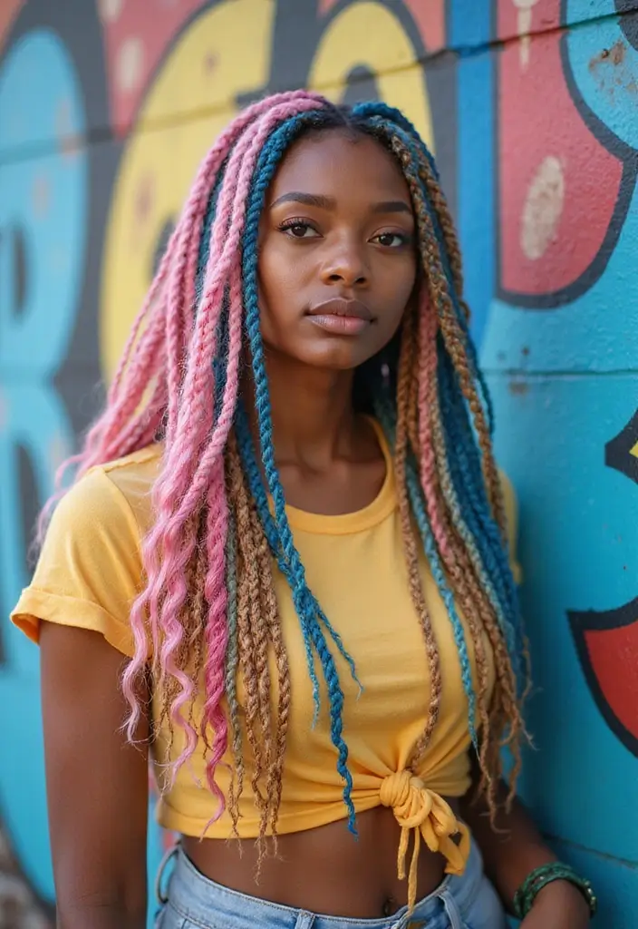 30 Elegant Crochet Styles for Black Women Featuring Curls - 15. Trendy Crochet Locs