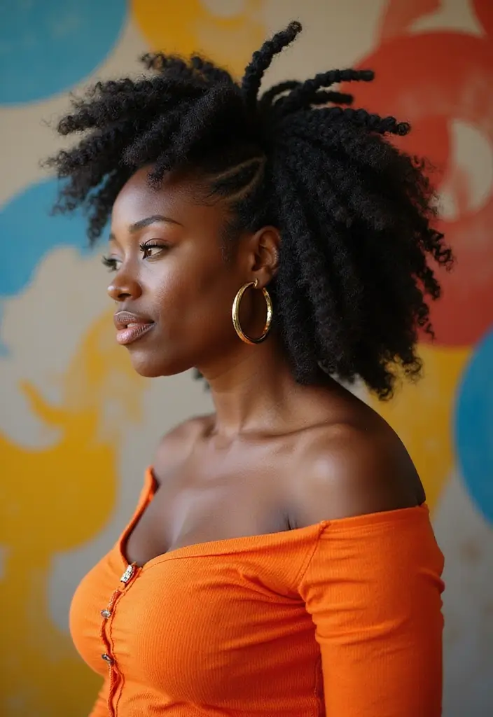 30 Elegant Crochet Styles for Black Women Featuring Curls - 19. Chunky Crochet Twists