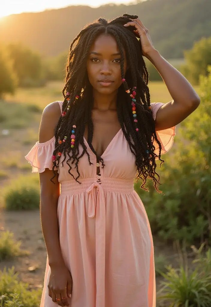 30 Elegant Crochet Styles for Black Women Featuring Curls - 2. Goddess Crochet Twists