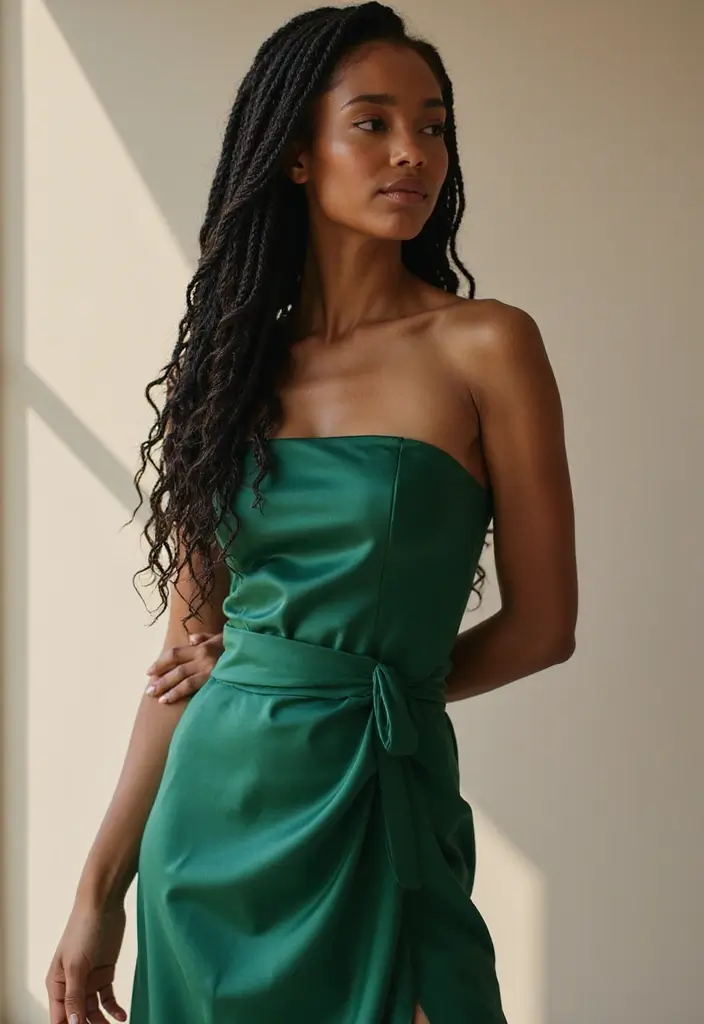 30 Elegant Crochet Styles for Black Women Featuring Curls - 20. Soft and Sleek Crochet Styles