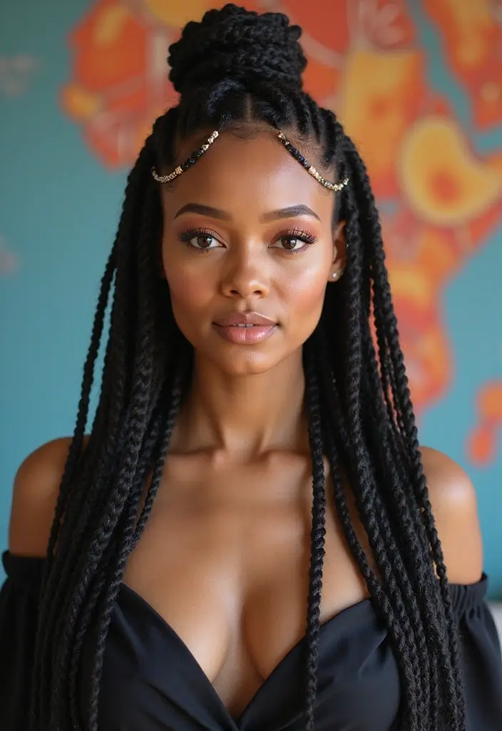30 Elegant Crochet Styles for Black Women Featuring Curls - 25. Fishtail Crochet Twist Braids