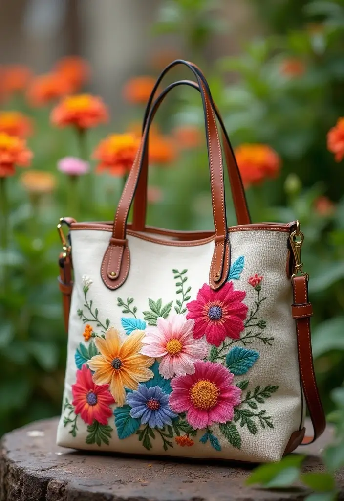 30 Fashionable Crochet Bag Patterns: Free Tutorials for Handmade Fashion Lovers - 13. Charming Floral Bag