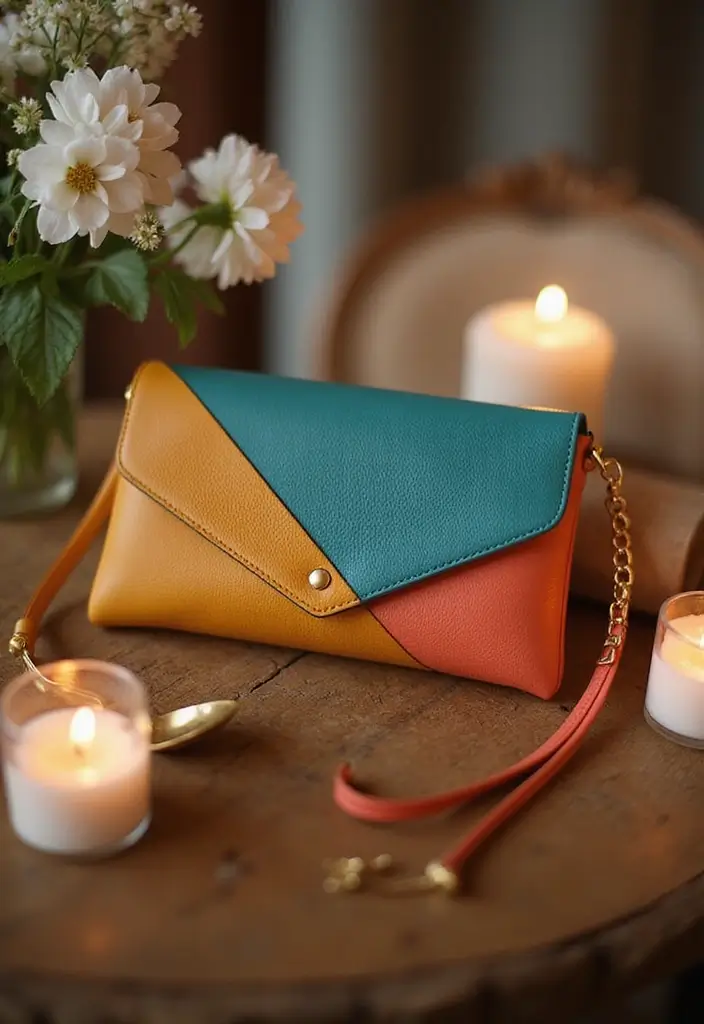 30 Fashionable Crochet Bag Patterns: Free Tutorials for Handmade Fashion Lovers - 4. Color Block Clutch