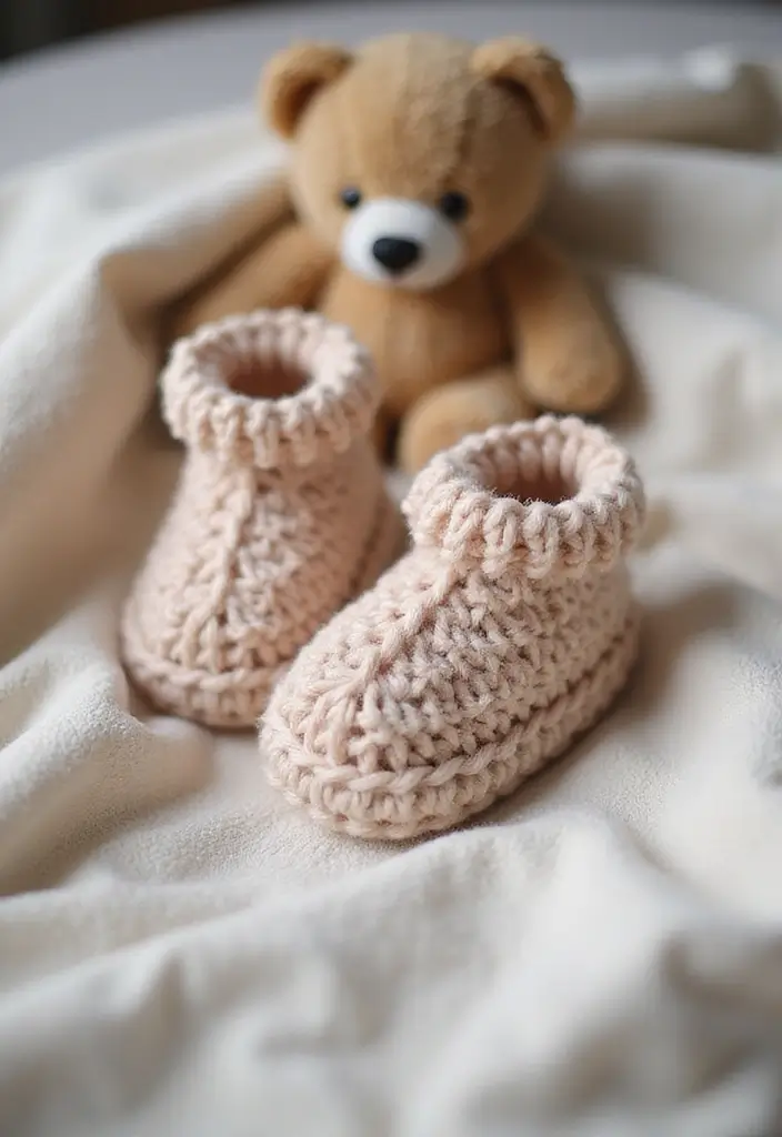 30 Fun and Easy Crochet Projects for Beginners You Can Finish in One Weekend - 13. Crochet Baby Booties