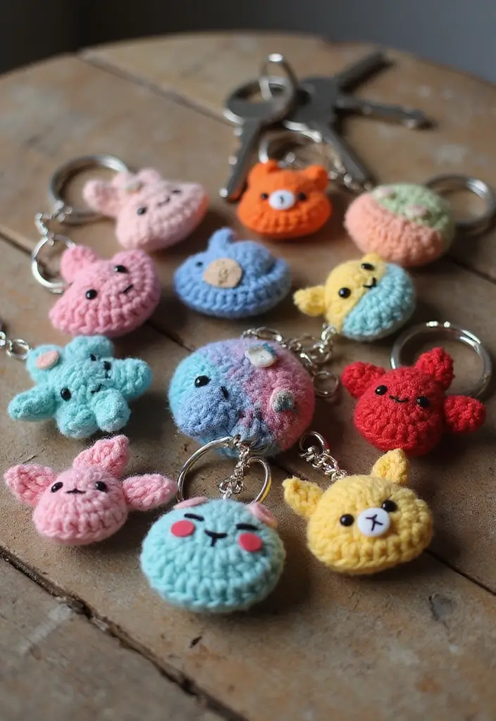 30 Fun and Easy Crochet Projects for Beginners You Can Finish in One Weekend - 9. Fun Crochet Keychains