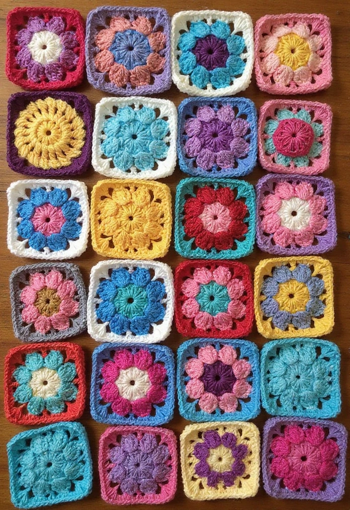 30 Granny Square Crochet Pattern Variations with Modern Layouts and Color Ideas - 18. Custom-Shaped Granny Squares