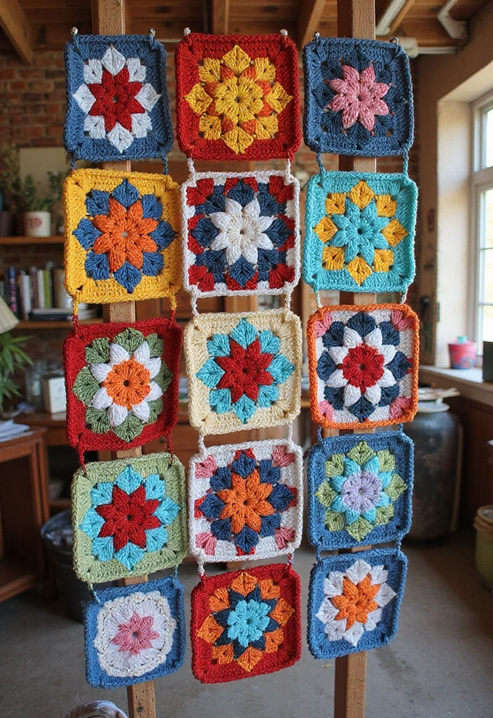 30 Granny Square Crochet Pattern Variations with Modern Layouts and Color Ideas - 30. Artistic Expression Granny Squares