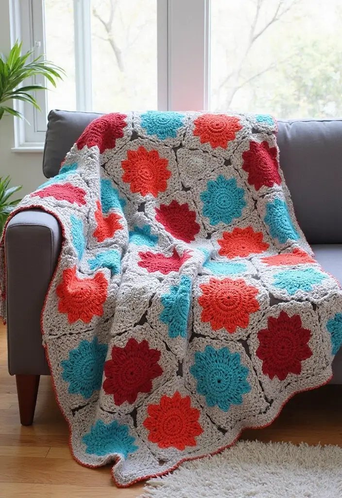 30 Granny Square Crochet Pattern Variations with Modern Layouts and Color Ideas - 7. Ripple Granny Squares