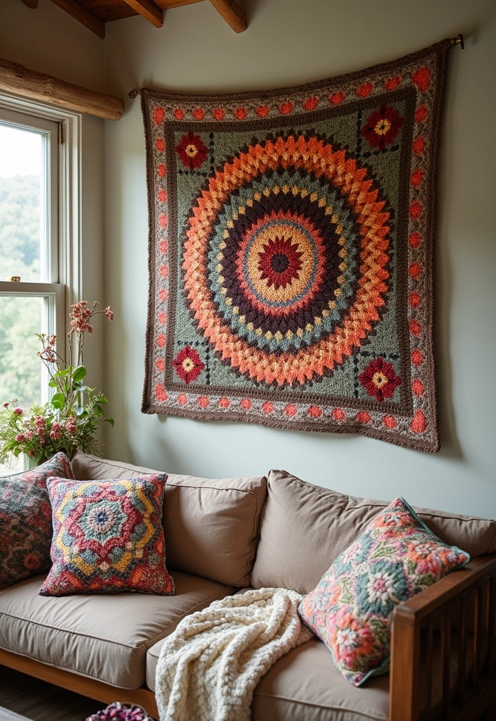 30 Granny Square Crochet Pattern Variations with Modern Layouts and Color Ideas - 9. Boho Chic Granny Squares