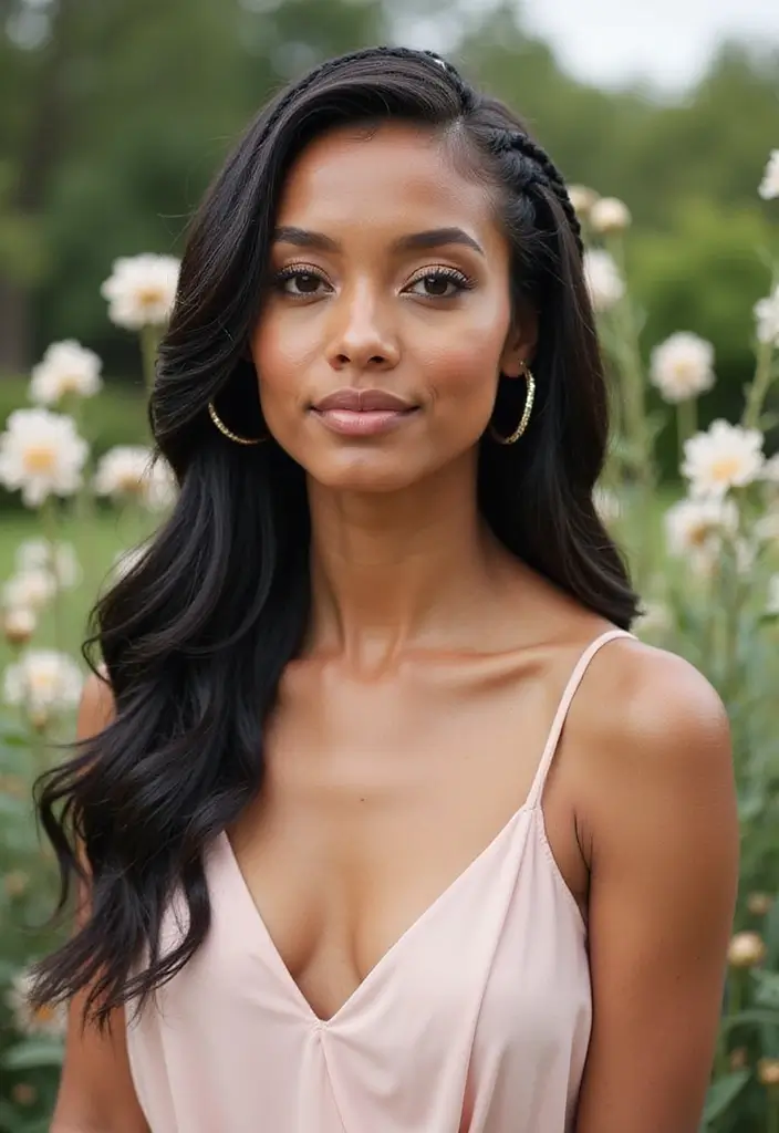 30 Stunning Crochet Hairstyles for Black Women to Inspire Your Next Protective Style - 19. Chic Half-Up, Half-Down Style