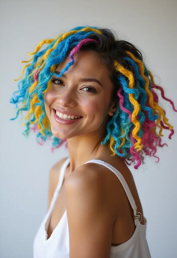 30 Stunning Crochet Hairstyles for Black Women to Inspire Your Next Protective Style - 8. Colorful Crochet Bob