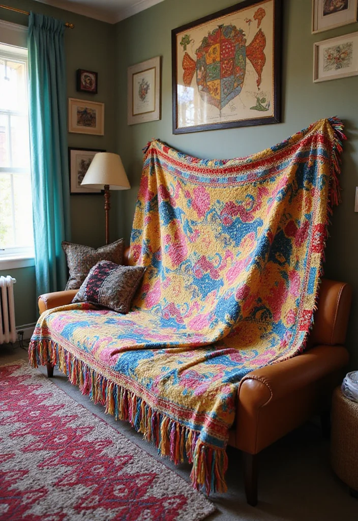 A Friendly Guide to Crochet Borders for Blankets: 18 Stylish Craft Inspirations - 13. Funky Fringe Border