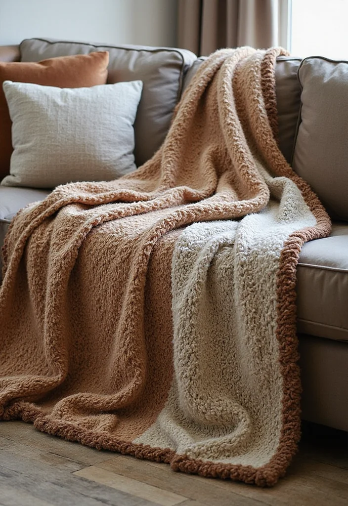 A Friendly Guide to Crochet Borders for Blankets: 18 Stylish Craft Inspirations - 8. Rustic Chunky Border