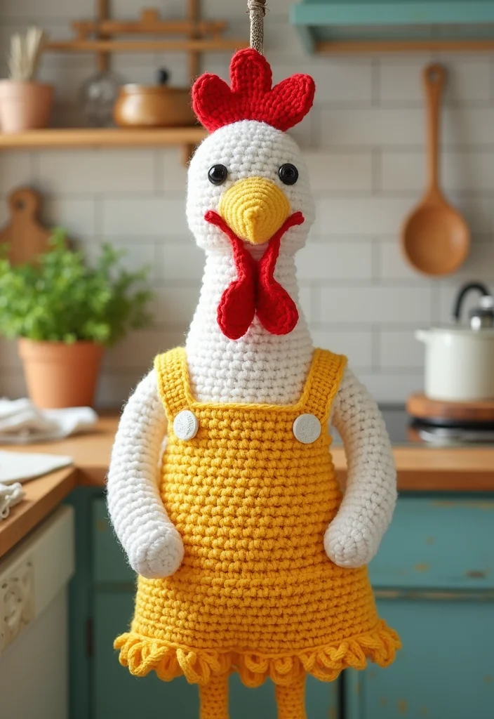 Complete Guide to Crochet Chicken Patterns: 19 Fun Craft Inspirations - 14. Crochet Chicken Apron