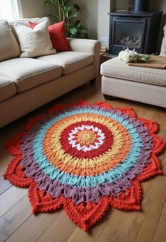 Complete Guide to Crochet Chicken Patterns: 19 Fun Craft Inspirations - 16. Chicken Rug