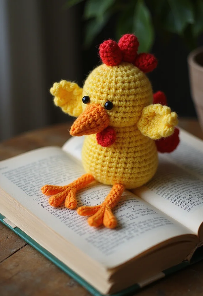 Complete Guide to Crochet Chicken Patterns: 19 Fun Craft Inspirations - 17. Chicken Bookmark