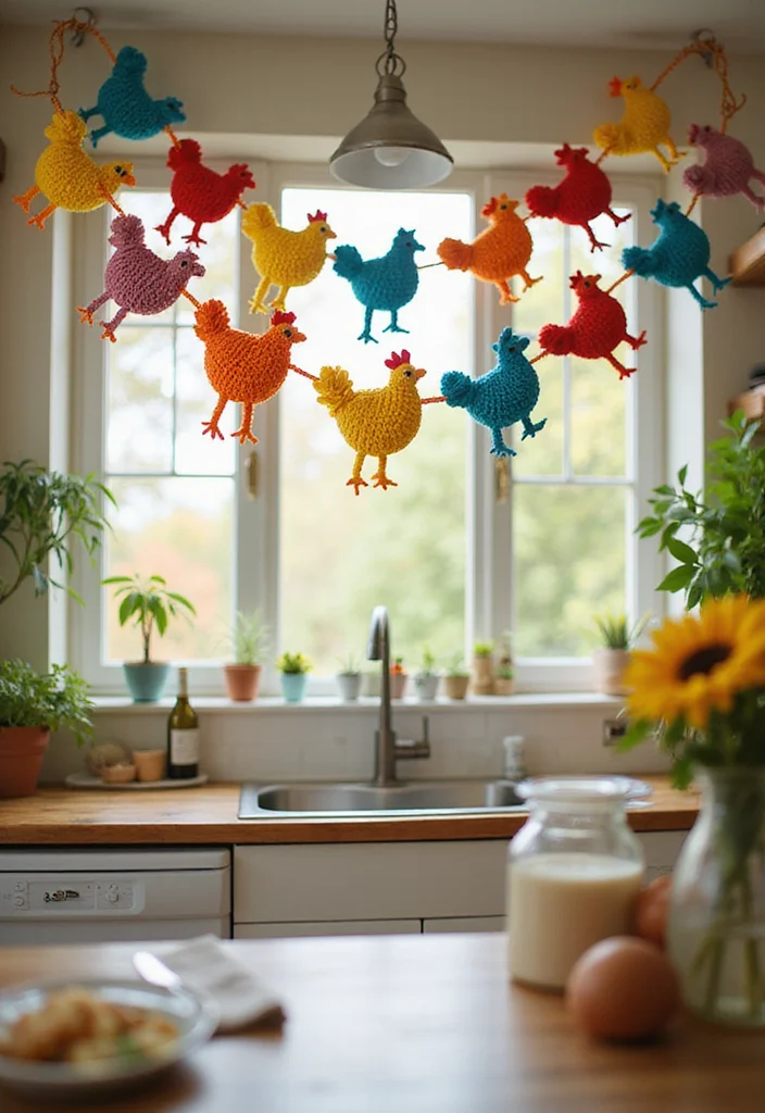 Complete Guide to Crochet Chicken Patterns: 19 Fun Craft Inspirations - 4. Farmyard Chicken Garland