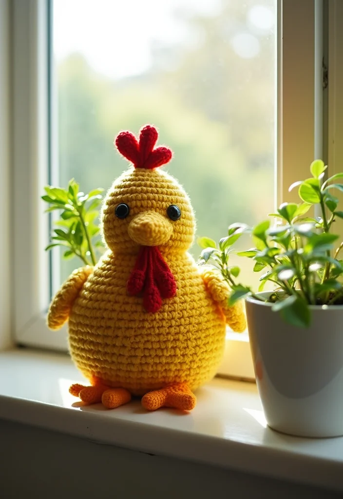 Complete Guide to Crochet Chicken Patterns: 19 Fun Craft Inspirations - 6. Chicken Plant Pot Cover