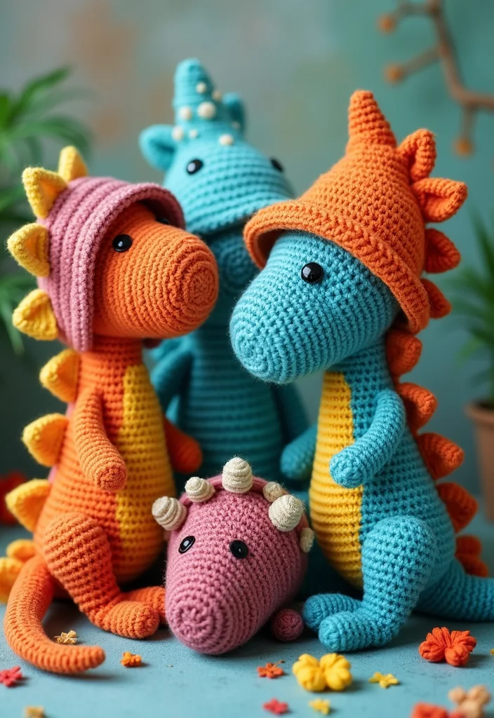 Complete Guide to Crochet Dinosaur Pattern Free: Showcasing 20 Fun and Playful Inspirations - 15. Dino Themed Costume Accessories