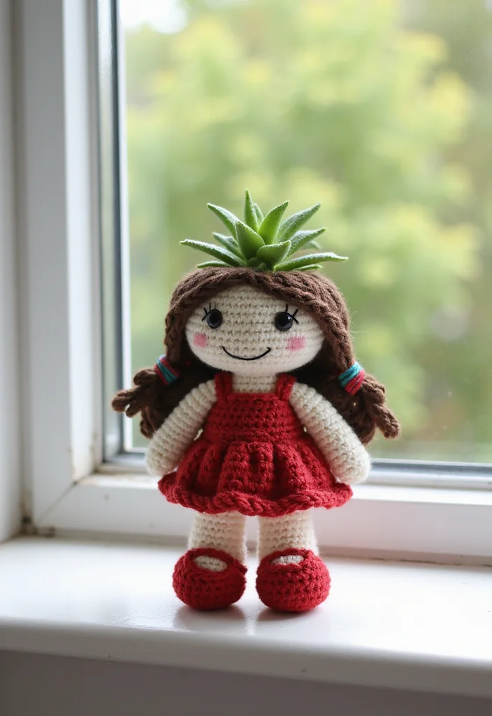 Complete Guide to Crochet Dolls Free Patterns with 19 Fun and Charming Inspirations - 10. Crochet Doll Planters
