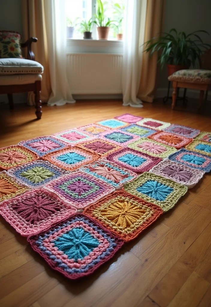 Complete Guide to Crochet Granny Square Pattern with 17 Classic Craft Inspirations - 10. Granny Square Rugs