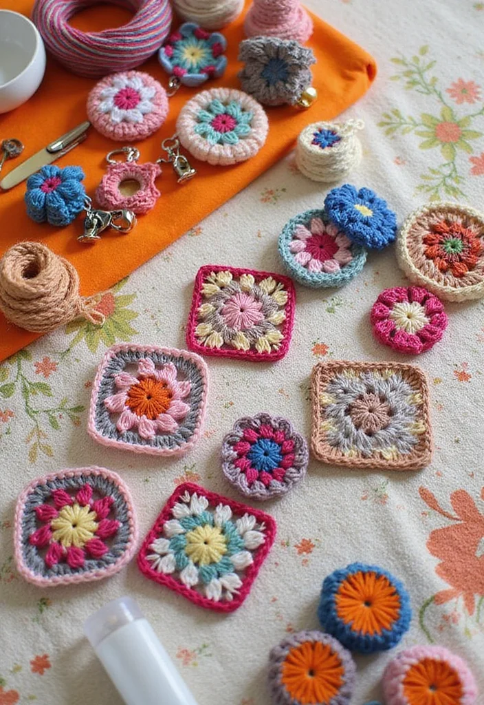 Complete Guide to Crochet Granny Square Pattern with 17 Classic Craft Inspirations - 12. Funky Granny Square Accessories