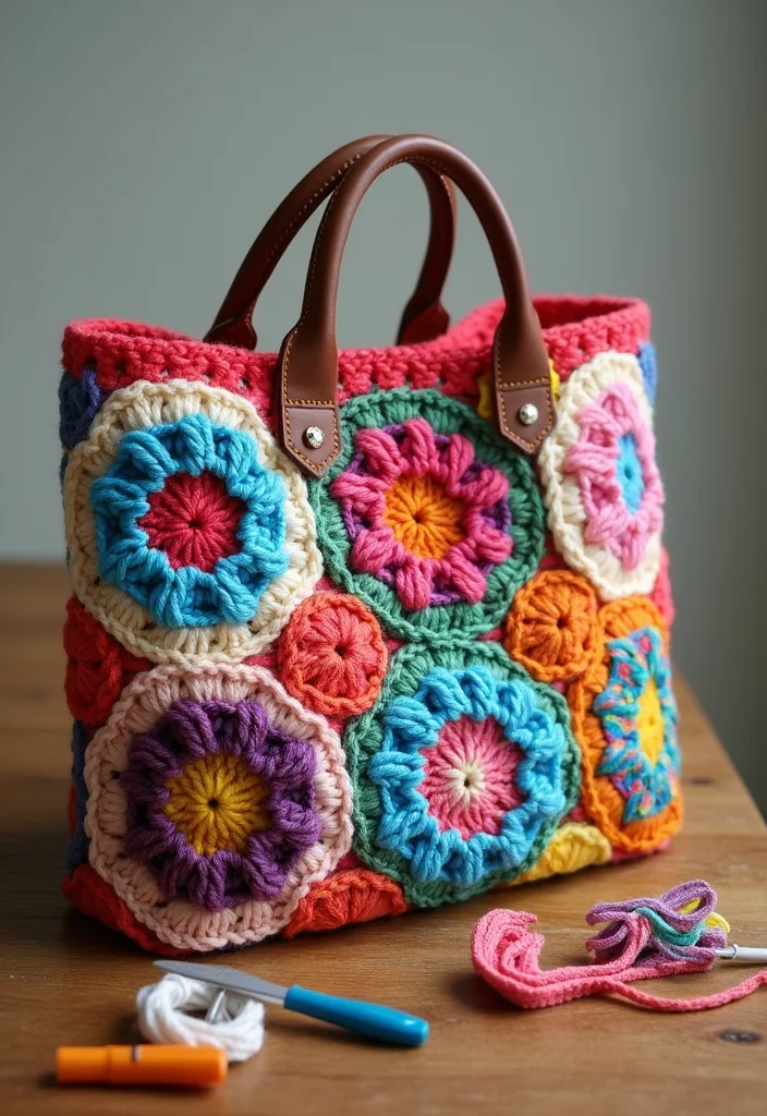 Complete Guide to Crochet Granny Square Pattern with 17 Classic Craft Inspirations - 6. Granny Square Bags