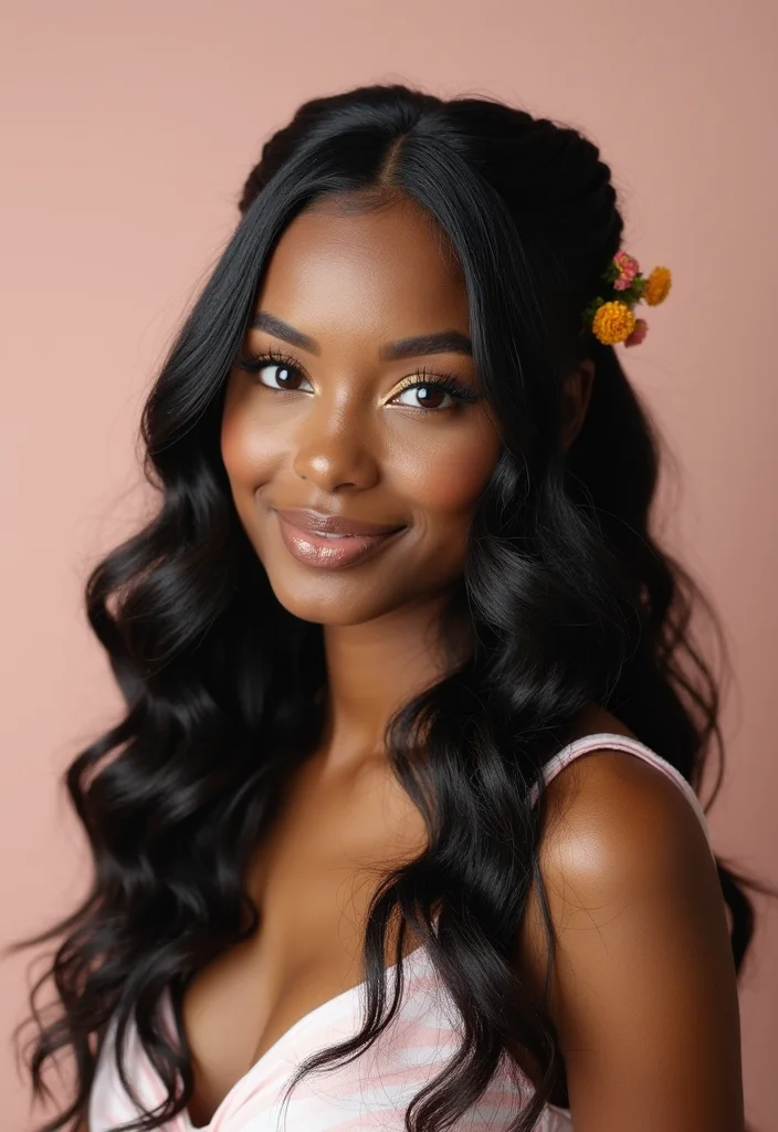 Complete Guide to Crochet Hair Styles Freetress Featuring 19 Trendy Inspirations - 15. Half-Up Crochet Styles