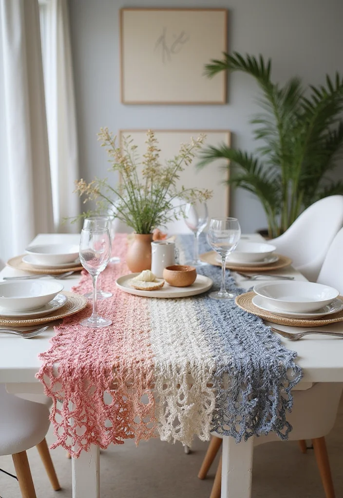 Complete Guide to Crochet Table Runner Pattern with 18 Elegant Craft Inspirations - 16. Ombre Dreams