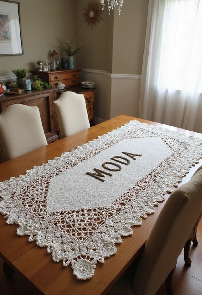 Complete Guide to Crochet Table Runner Pattern with 18 Elegant Craft Inspirations - 17. Personalized Monogrammed Runners