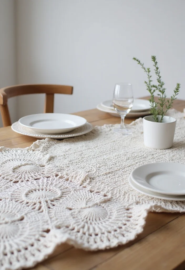 Complete Guide to Crochet Table Runner Pattern with 18 Elegant Craft Inspirations - 2. Minimalist Elegance