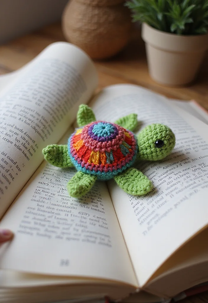 Complete Guide to Crochet Turtle Pattern Free with 19 Fun Craft Inspirations - 11. Crochet Turtle Bookmark