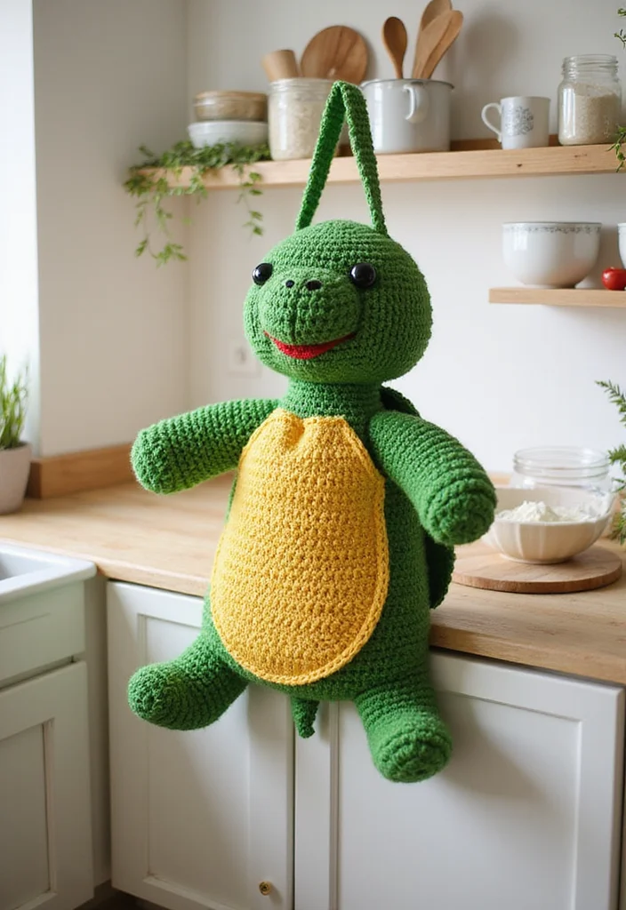 Complete Guide to Crochet Turtle Pattern Free with 19 Fun Craft Inspirations - 13. Turtle-Themed Apron