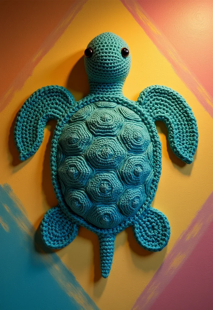 Complete Guide to Crochet Turtle Pattern Free with 19 Fun Craft Inspirations - 2. Turtle-Themed Wall Hanging