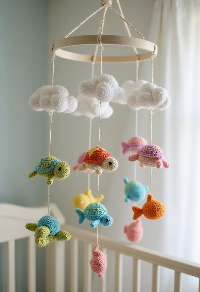 Complete Guide to Crochet Turtle Pattern Free with 19 Fun Craft Inspirations - 3. Crochet Turtle Baby Mobile