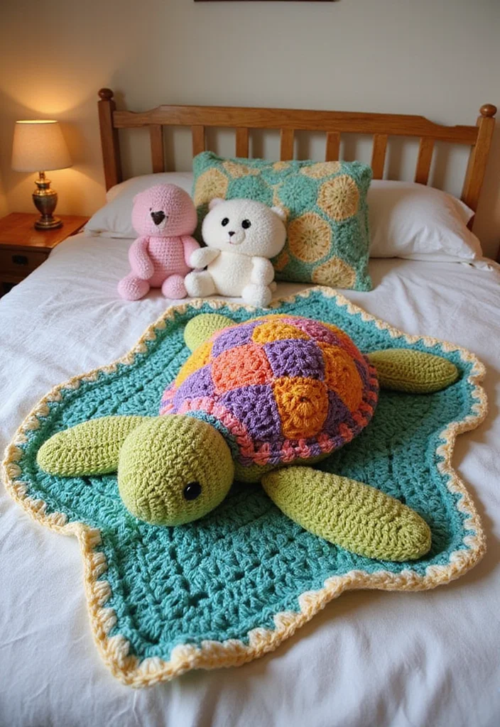 Complete Guide to Crochet Turtle Pattern Free with 19 Fun Craft Inspirations - 4. DIY Crochet Turtle Blanket