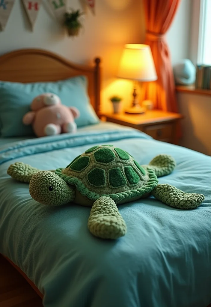 Complete Guide to Crochet Turtle Pattern Free with 19 Fun Craft Inspirations - 7. Turtle-Themed Bedspread