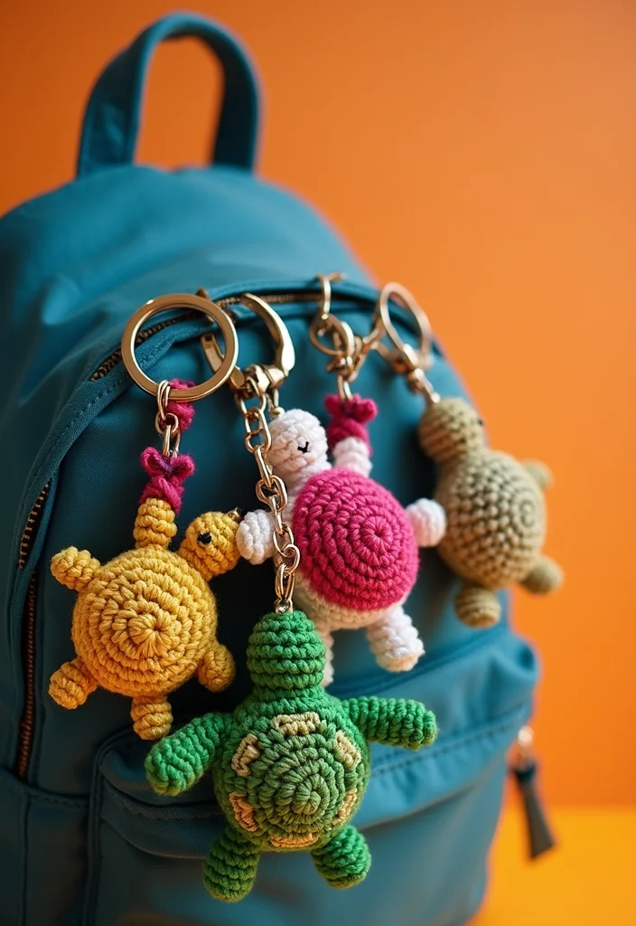 Complete Guide to Crochet Turtle Pattern Free with 19 Fun Craft Inspirations - 8. Unique Turtle Keychain