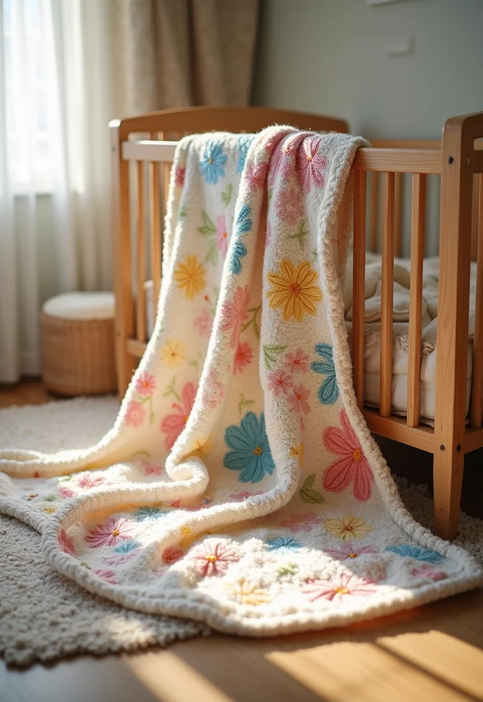 Complete Guide to Easy Crochet Baby Blanket: Showcasing 17 Soft and Cozy Inspirations - 15. Floral Motif Blanket