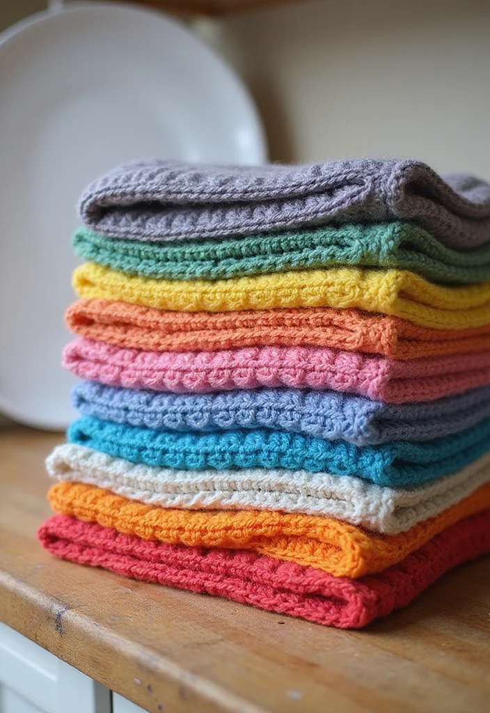 Complete Guide to Magic Ring Crochet Tutorial: Showcasing 19 Clear Visual Inspirations - 11. Colorful Dishcloths