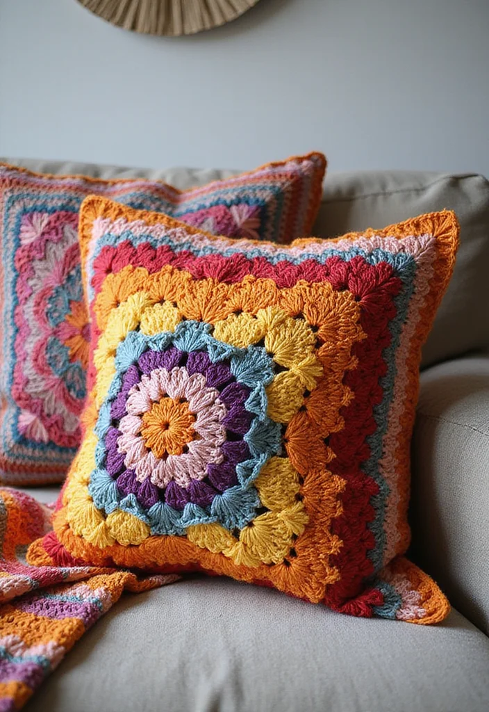 Complete Guide to Magic Ring Crochet Tutorial: Showcasing 19 Clear Visual Inspirations - 14. Decorative Pillow Covers
