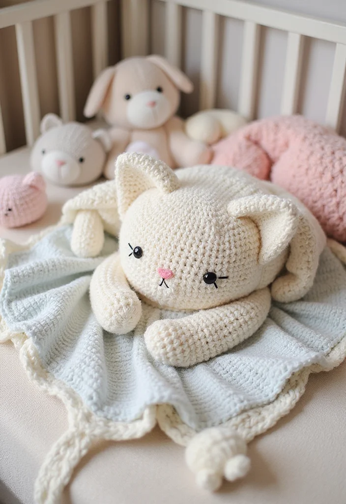 Essential Guide to Cat Crochet Pattern Free Featuring 17 Cute Inspirations - 16. Cat-Themed Baby Blanket