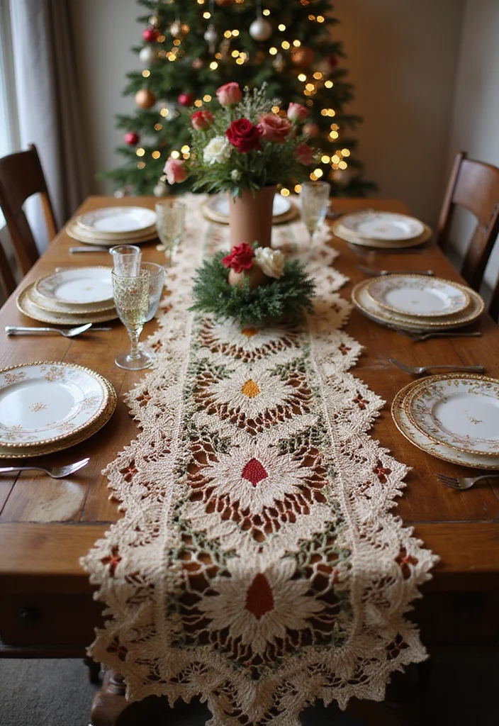 Essential Guide to Christmas Crochet Patterns: 19 Festive Inspirations - 12. Beautiful Crochet Table Runners