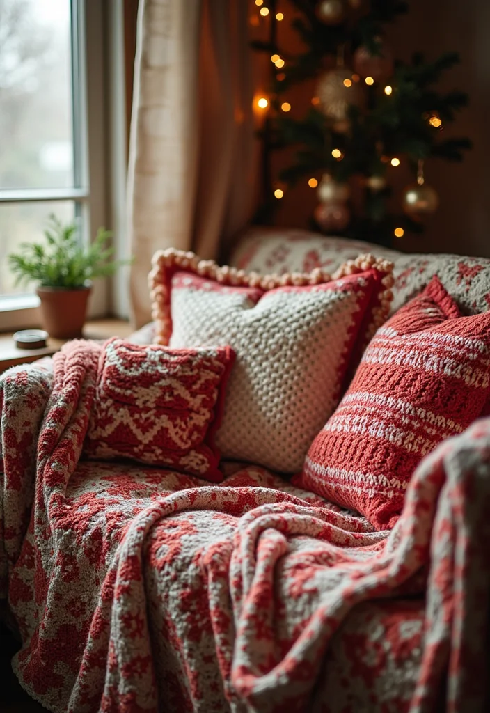 Essential Guide to Christmas Crochet Patterns: 19 Festive Inspirations - 15. Cozy Crochet Pillows and Blankets