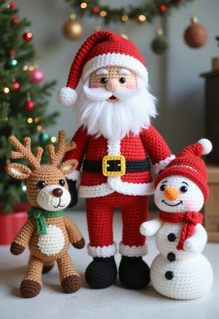 Essential Guide to Christmas Crochet Patterns: 19 Festive Inspirations - 4. Adorable Amigurumi Figurines